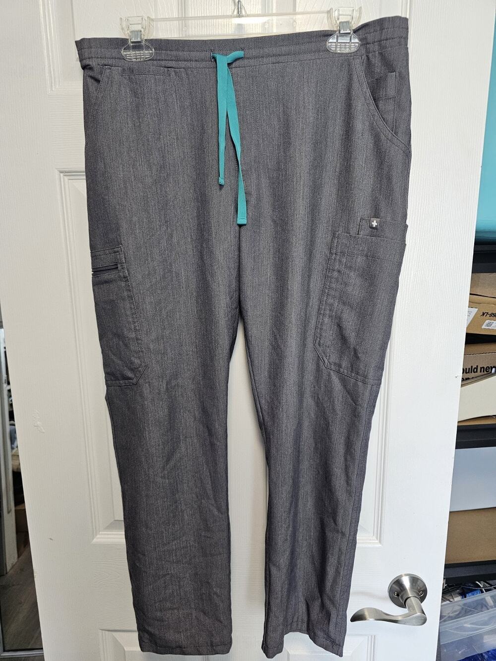 Figs Yola Skinny Hospital Scrub Pants Sz M Womens Gray